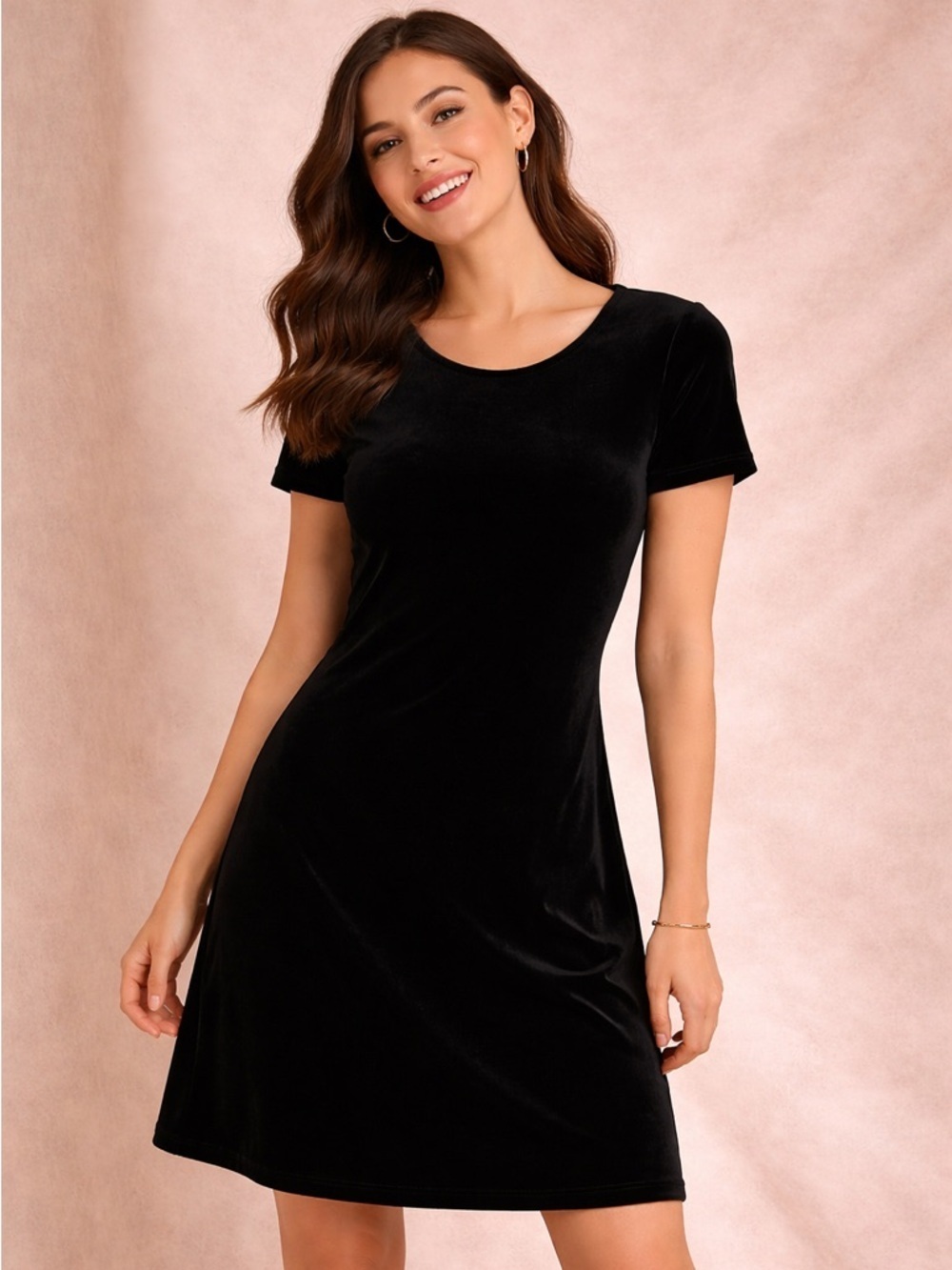 Dressing Clio Black Velvet Mini Dress Classic Holiday Party Soft Luxe 10